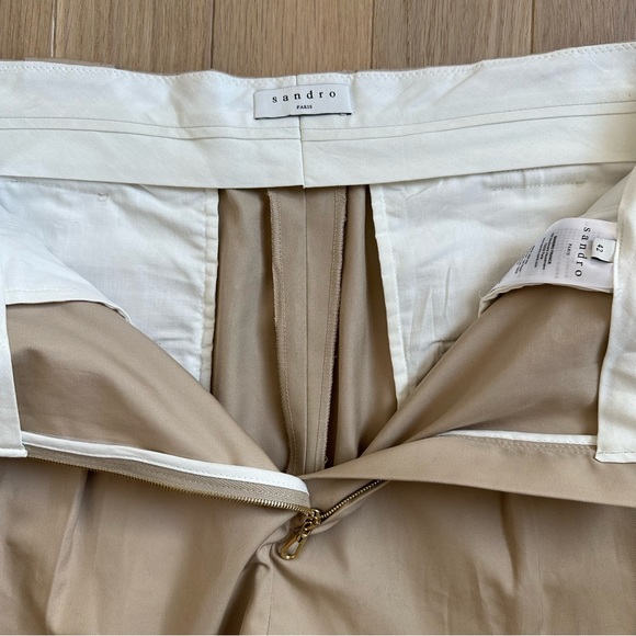 SANDRO High Waisted Pleated Wide Leg Trouser - Picture 10 of 16